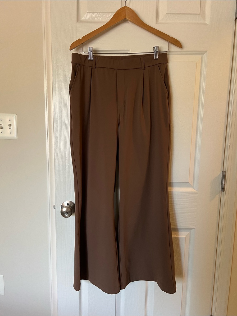 Brown Halara flare slacks